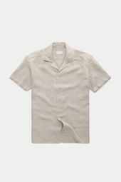 Linen Bowling Shirt Oxford Tan