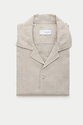 Linen Bowling Shirt Oxford Tan