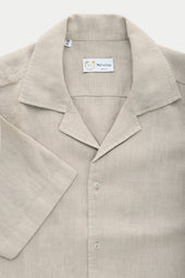 Linen Bowling Shirt Oxford Tan