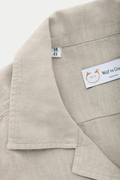 Linen Bowling Shirt Oxford Tan