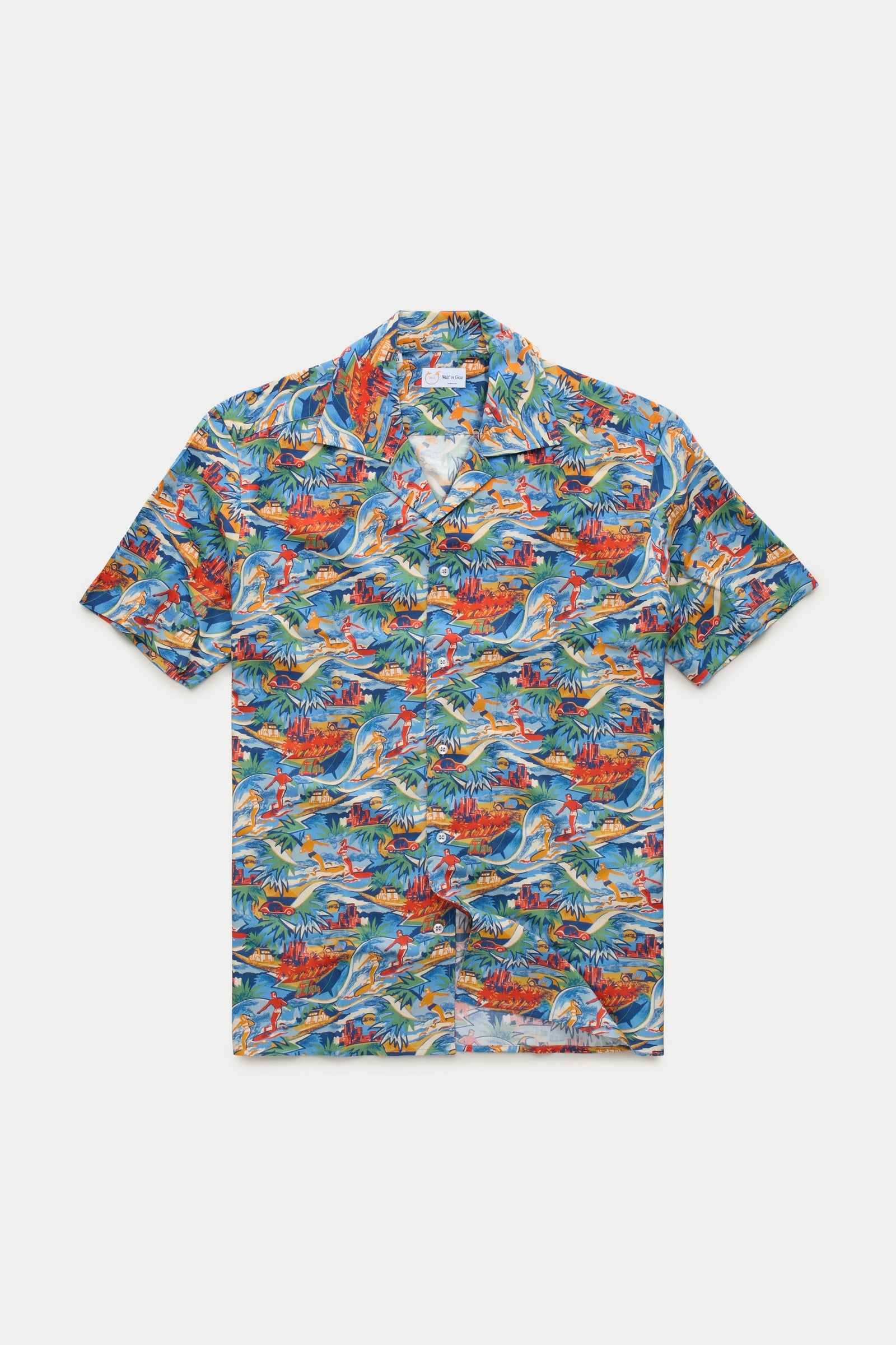 Viscose Bowling Shirt Hawaiian Print