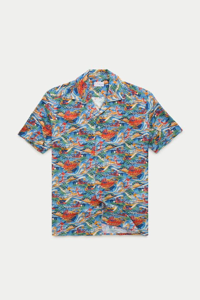 Viscose Bowling Shirt Hawaiian Print