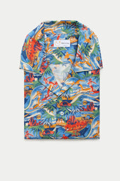 Viscose Bowling Shirt Hawaiian Print