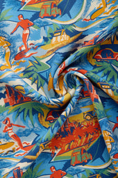 Viscose Bowling Shirt Hawaiian Print