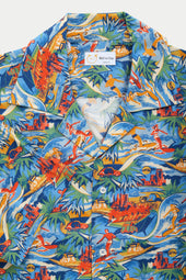 Viscose Bowling Shirt Hawaiian Print