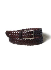 BRAIDED | Leather Belt | Dark Brown/Brass