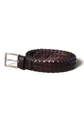 BRAIDED | Leather Belt | Dark Brown/Brass