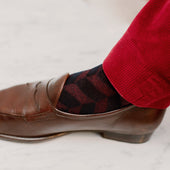 Marine Rouge Chevrons Xxl Laine