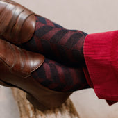 Marine Rouge Chevrons Xxl Laine