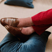 Gris Clair Rouge Pied De Poule Laine