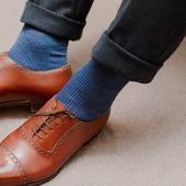 Gris & Bleu roi - Pied-de-poule - Laine