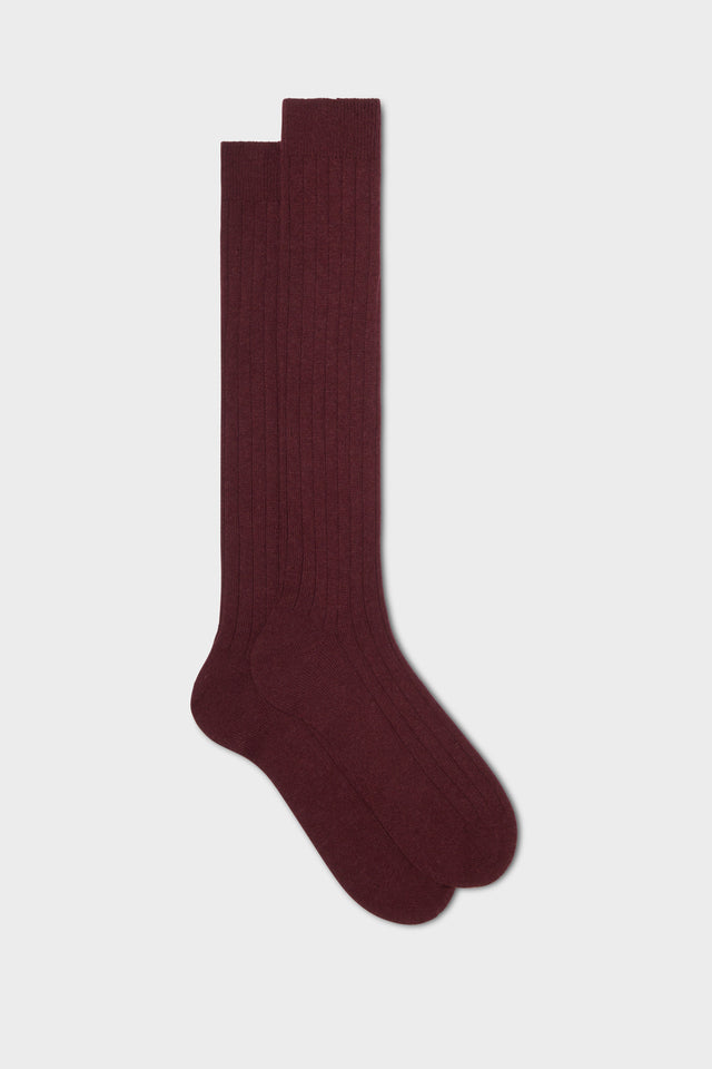 CALZA CAMPIDOGLIO, 95% CASHMERE 5% NYLON, BURGUNDY.