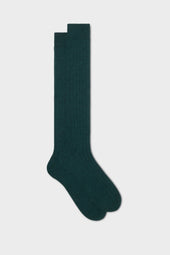 CALZA CAMPIDOGLIO, 95% CASHMERE 5% NYLON, FOREST GREEN.