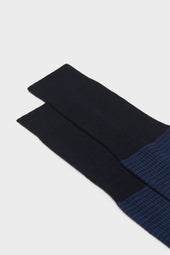 Calza Carlo Pied De Poule 80 Lana 20 Poliammide Blu Bluette