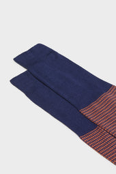 Calza Leo 100 Cotone Pied De Poule Orange