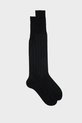 CALZA LEONE. 100% COTONE, GESSATO, BLACK.