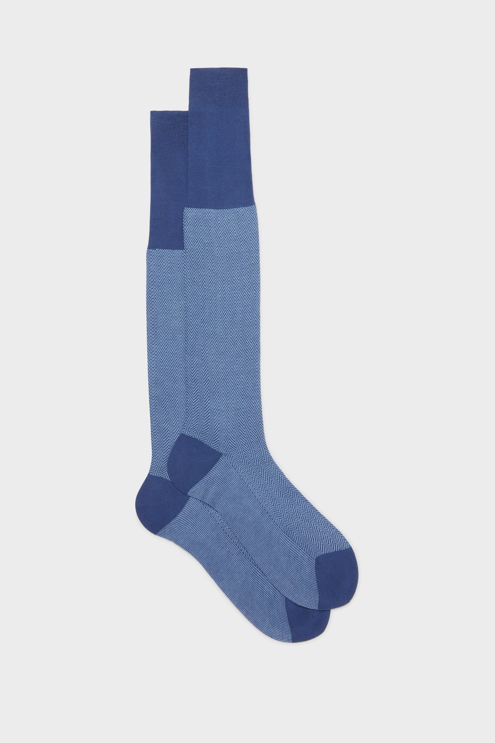 Calza Giulio 100 Cotone Chevron Jeans Seablue