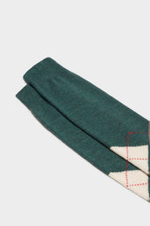 Calza Lapo 90 Lana 10 Poliammide Intarsio Fir Neutral Dk Brown Blood