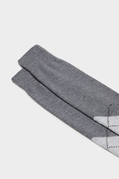 Calza Lapo 90 Lana 10 Poliammide Intarsio Grey Pearl Cream Black