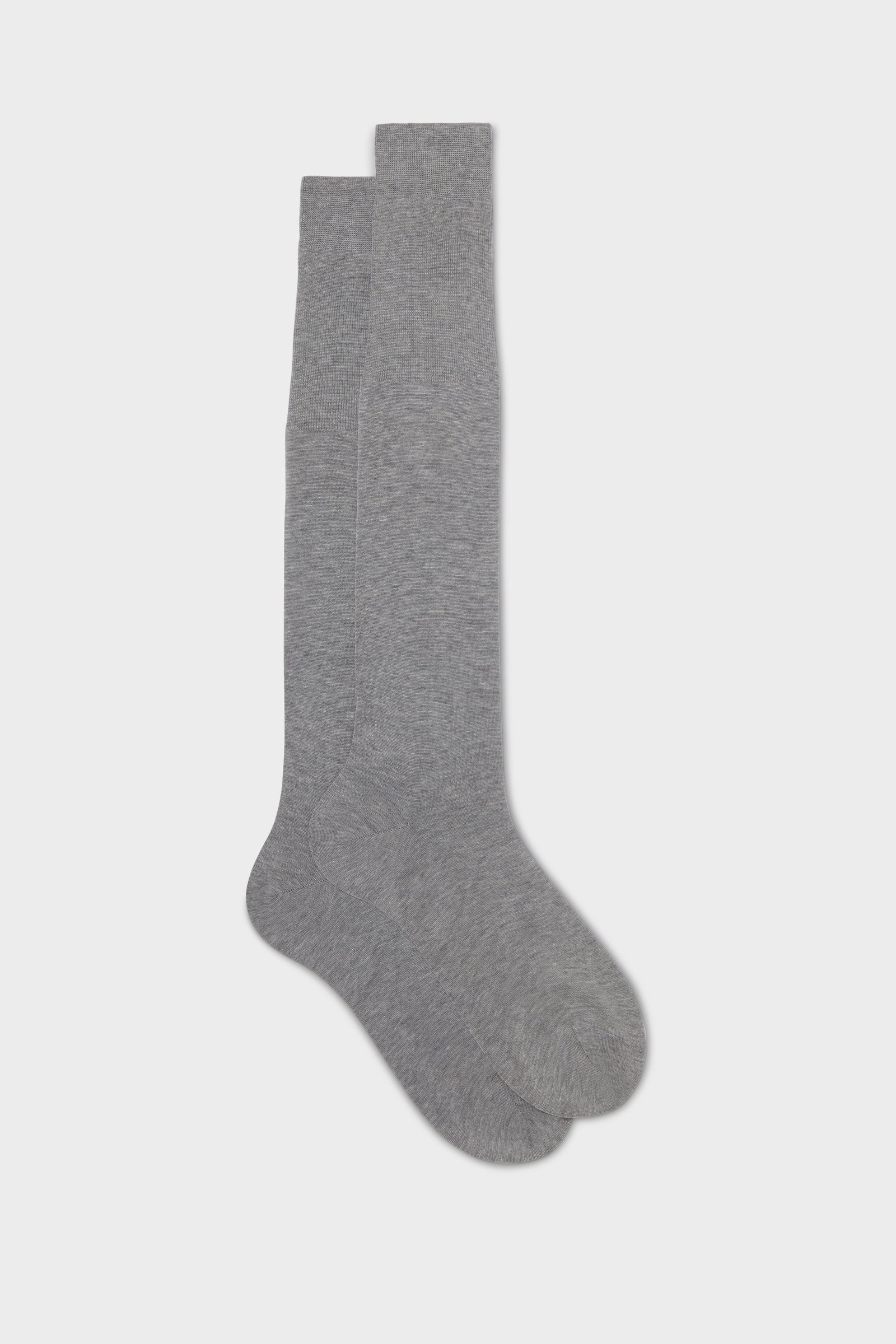 Calza Lorenzo 100 Cotone Tinta Unita Pearl Grey Melange