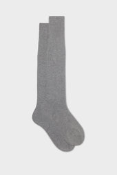 CALZA LORENZO. 100% COTONE, TINTA UNITA, PEARL GREY MELANGE