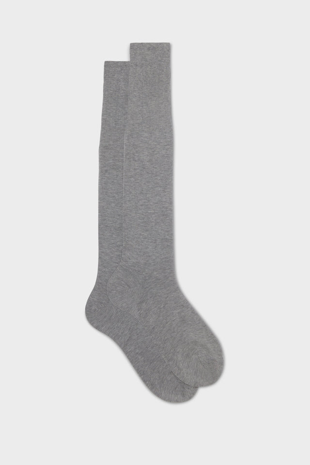 CALZA LORENZO. 100% COTONE, TINTA UNITA, PEARL GREY MELANGE