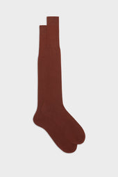 CALZA LORENZO. 100% COTONE, TINTA UNITA, BURNT.