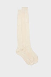 CALZA CELIO. 100% SETA, WHITE.