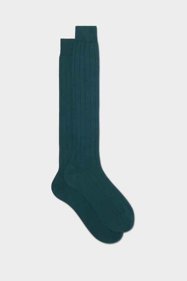 CALZA MASSIMO. 100% COTONE PIMA, FOREST GREEN.