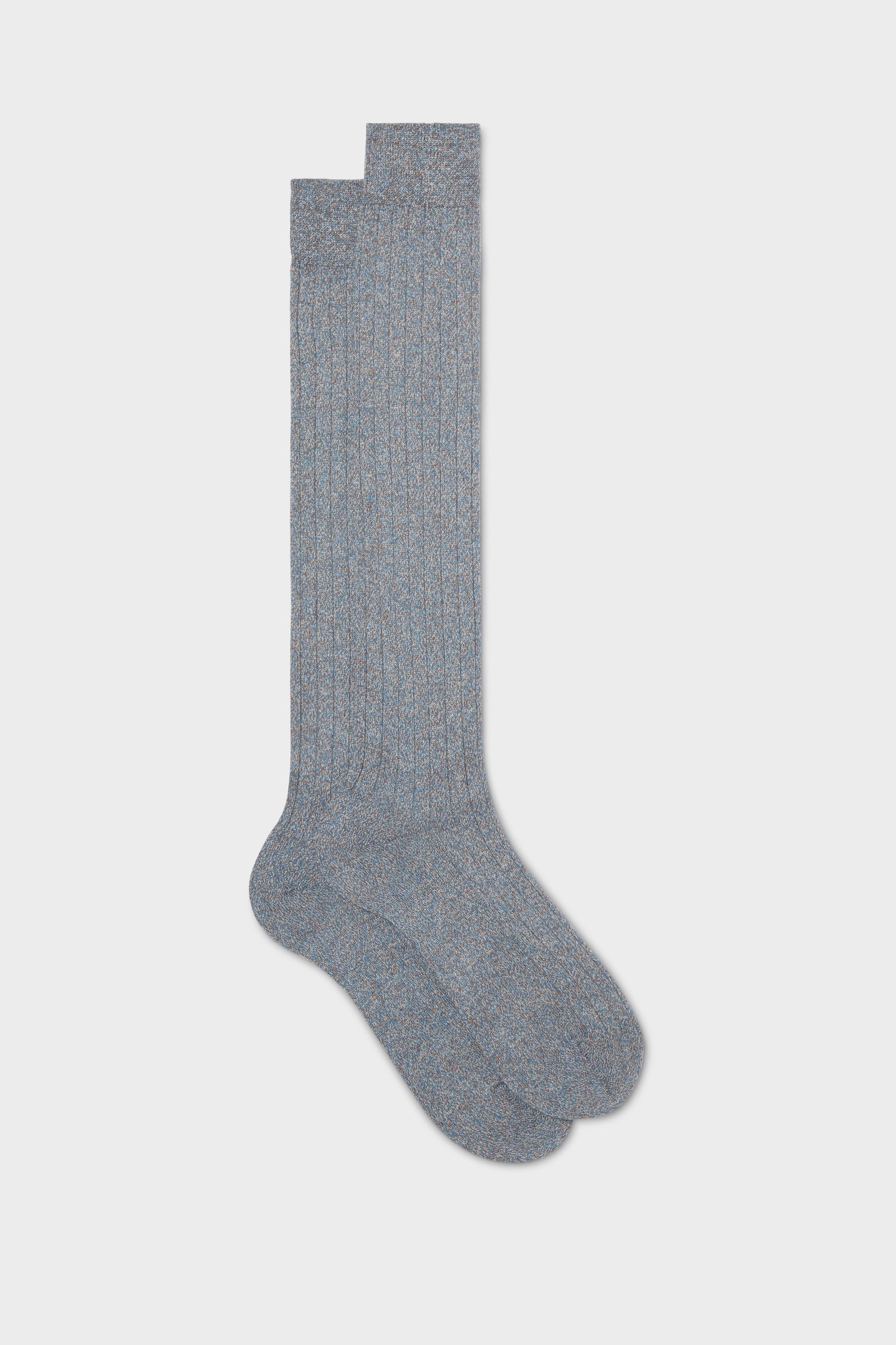 Calza Virgilio 100 Cotone Light Brown Skyblue