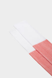 Calza Enea 100 Cotone White Red Coral