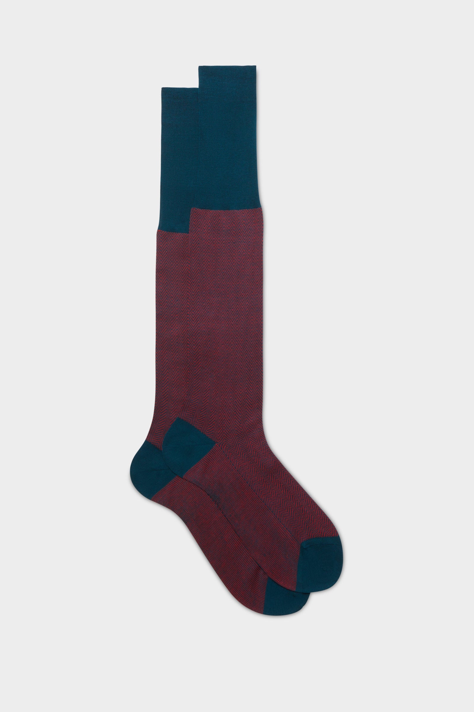 Calza Giulio 100 Cotone Chevron Red Peacock