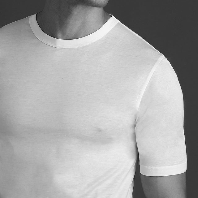 T-shirt col rond - Blanc - Coton Sea Island