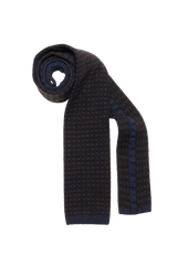 Brown & Blue Wool Maglia Tie, Pattern 7
