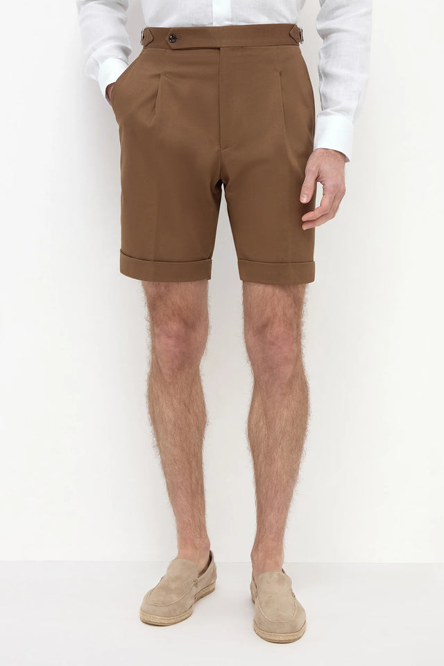 Brown cotton shorts - Made in Italy