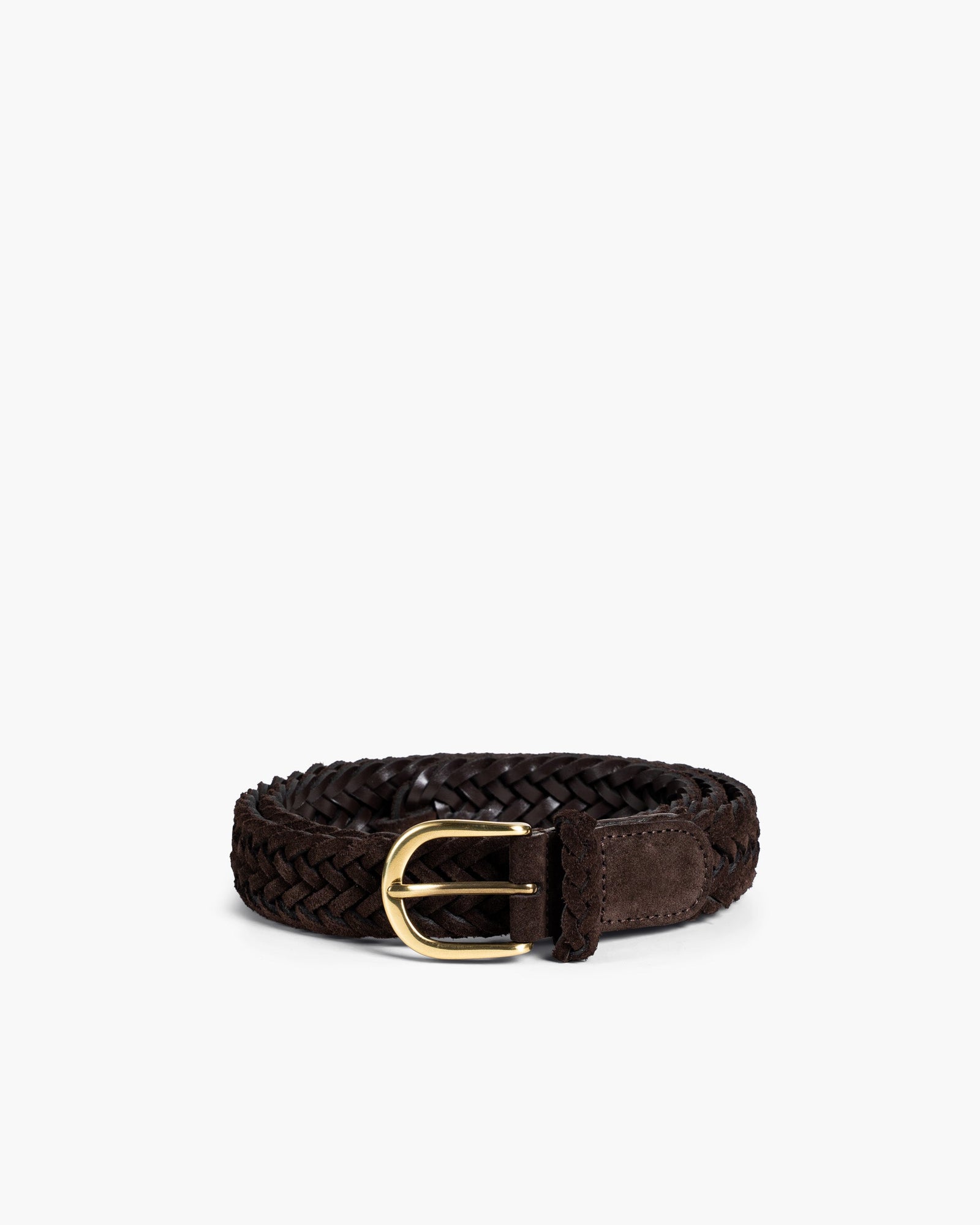 Braided Belt Dark Brown Suede