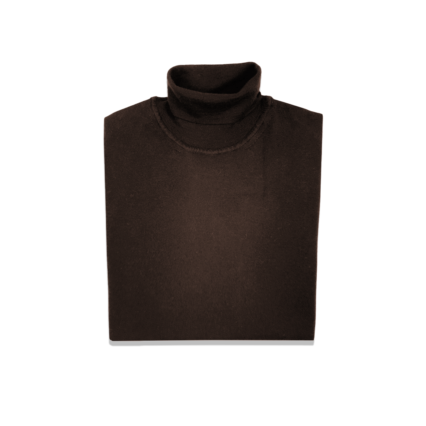 Roll Neck Jumper In Brown Cashmere Silk