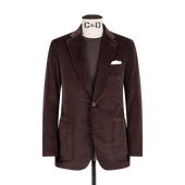 Single Breasted Notch Lapel Suit in Brown Corduroy