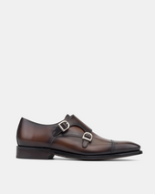 Francis Brown Double Monk Strap with Half-Rubber Soles - 722