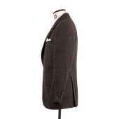 Single Breasted Notch Lapel Jacket In Brown Glen Check