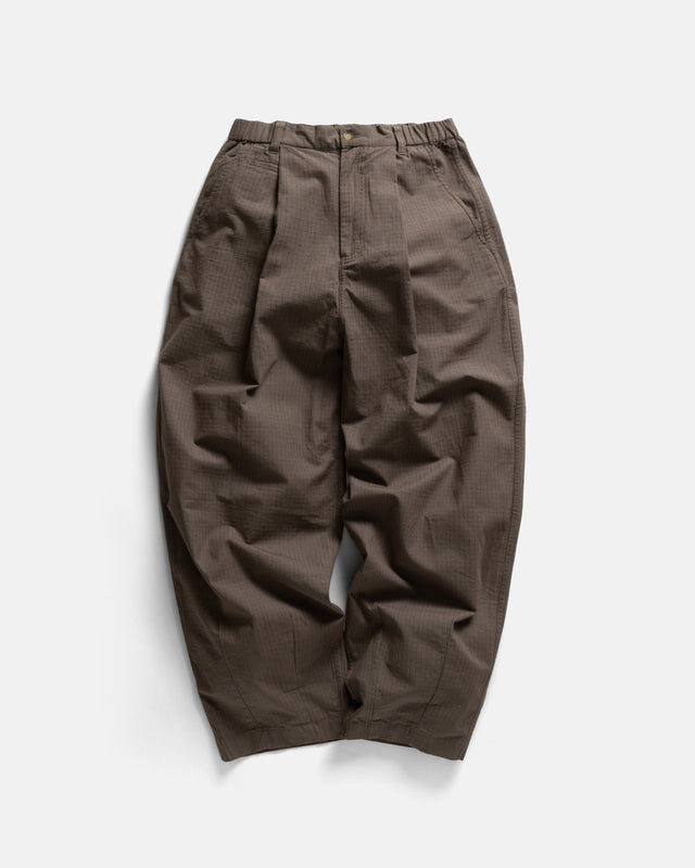 KELL PLEATED BIG PANT - FALCON BROWN COTTON RIPSTOP
