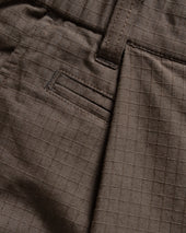 KELL PLEATED BIG PANT - FALCON BROWN COTTON RIPSTOP