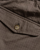 KELL PLEATED BIG PANT - FALCON BROWN COTTON RIPSTOP
