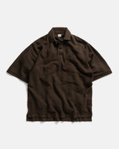 COTTAGE SS GIANT POLO - CHOCOLATE COTTON PIQUE