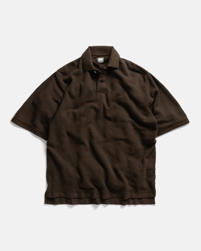 COTTAGE SS GIANT POLO - CHOCOLATE COTTON PIQUE