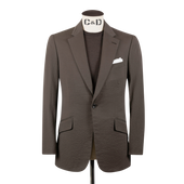 Single Breasted Notch Lapel Suit in Brown Seersucker