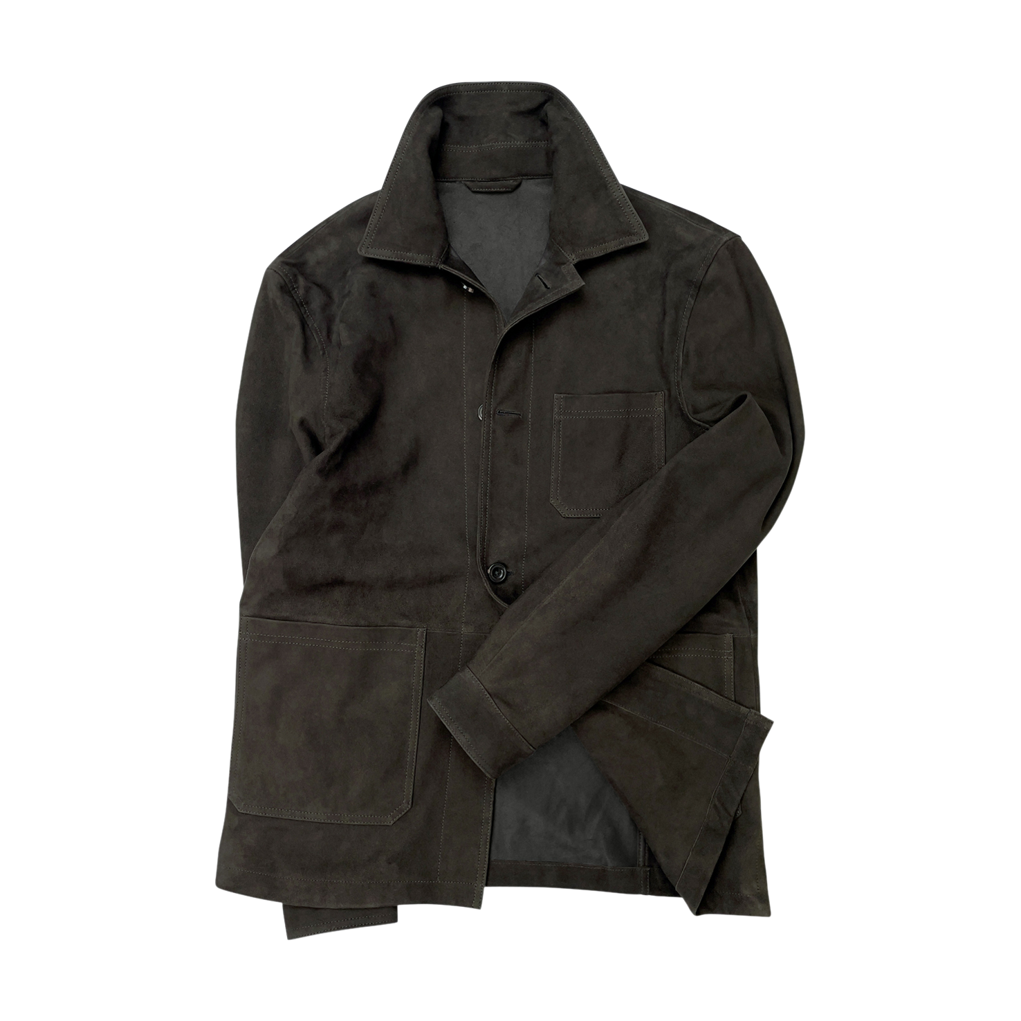 Worker Jacket In Brown Suede