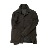 Worker Jacket in Chocolate Brown Suede