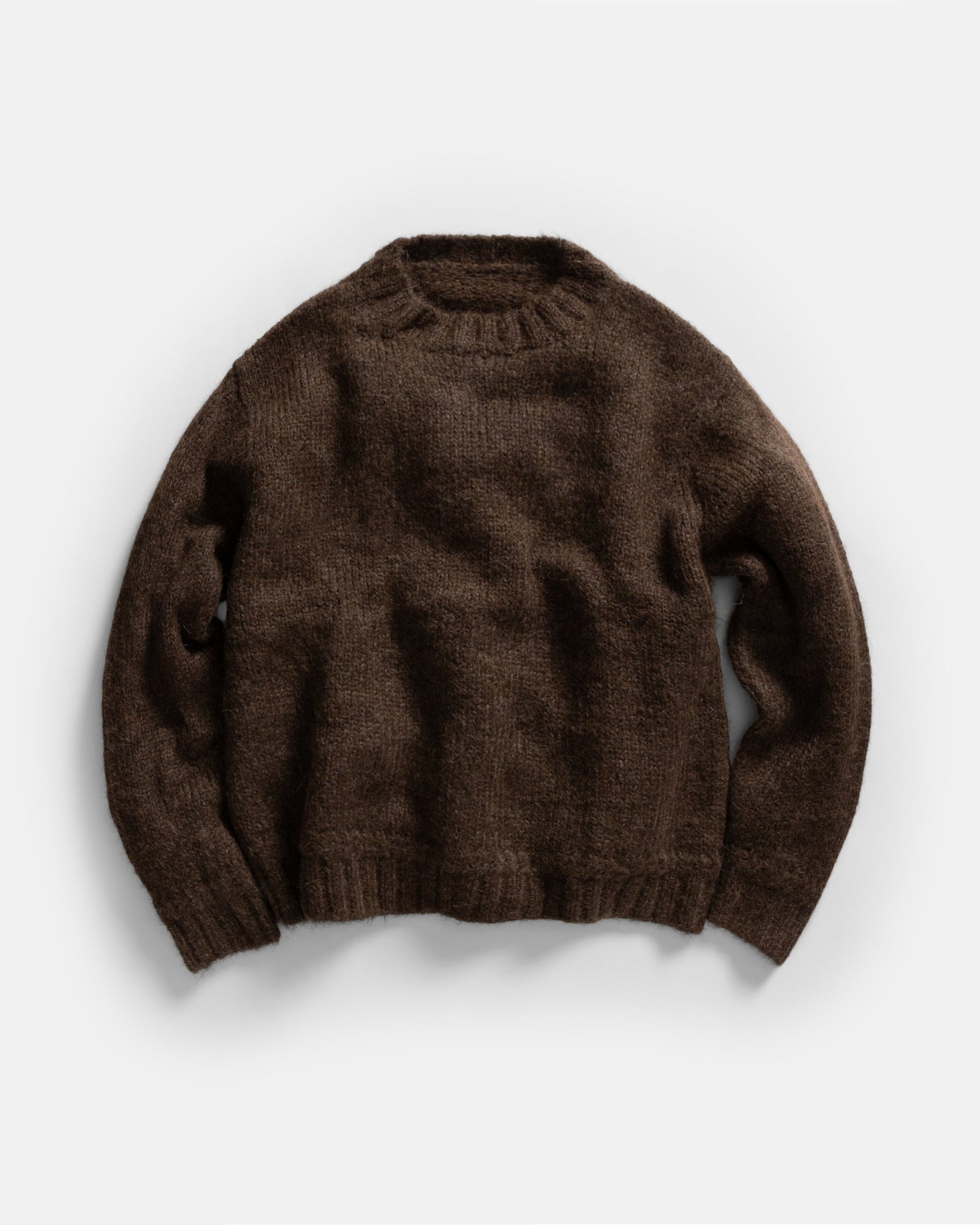 Figli Crewneck Sweater Cioccolato Melange Handloom Brushed Baby Alpaca