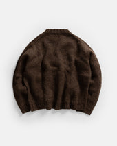 Figli Crewneck Sweater Cioccolato Melange Handloom Brushed Baby Alpaca